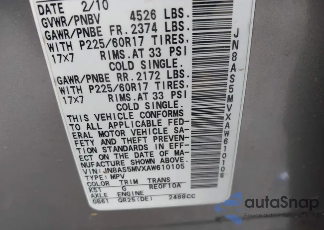 JN8AS5MVXAW610105: 44452619