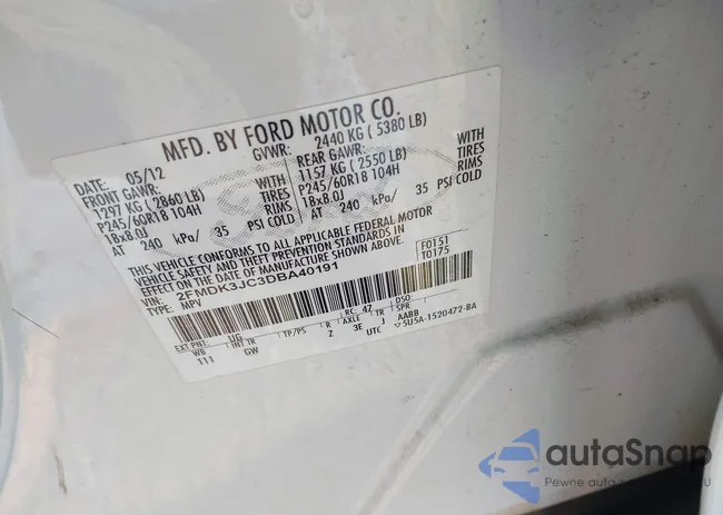 2FMDK3JC3DBA40191: 44453758