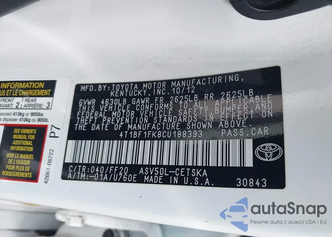 4T1BF1FK8CU188393: 44454031