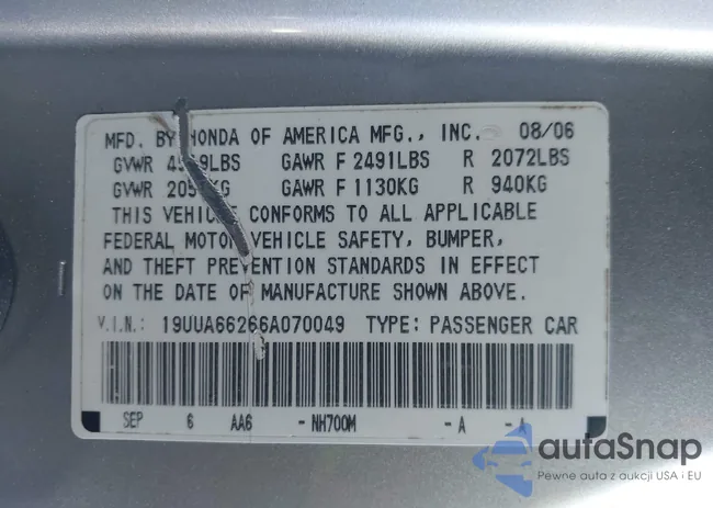 19UUA66266A070049: 44454311