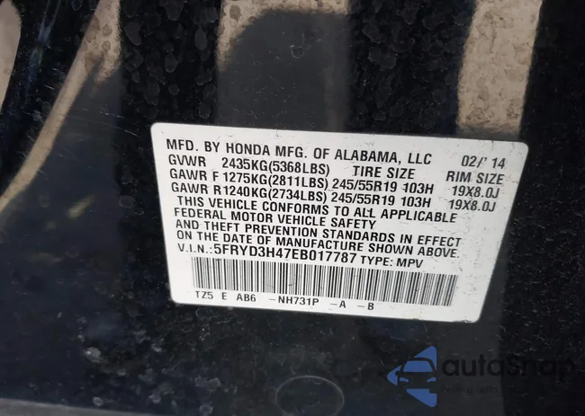 5FRYD3H47EB017787: 44454331