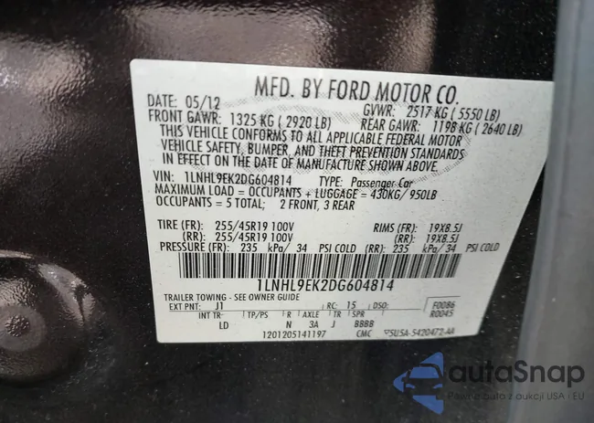 1LNHL9EK2DG604814: 44453375