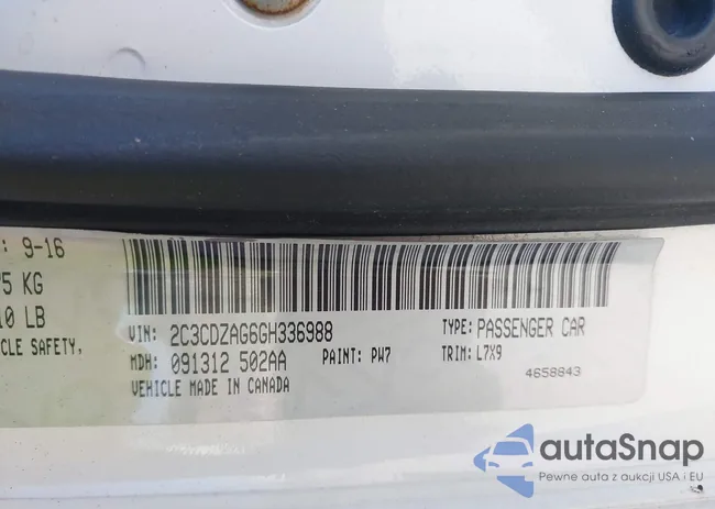 2C3CDZAG6GH336988: 44453452