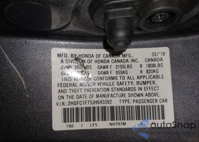 2HGFC1F75JH645592: 44453473