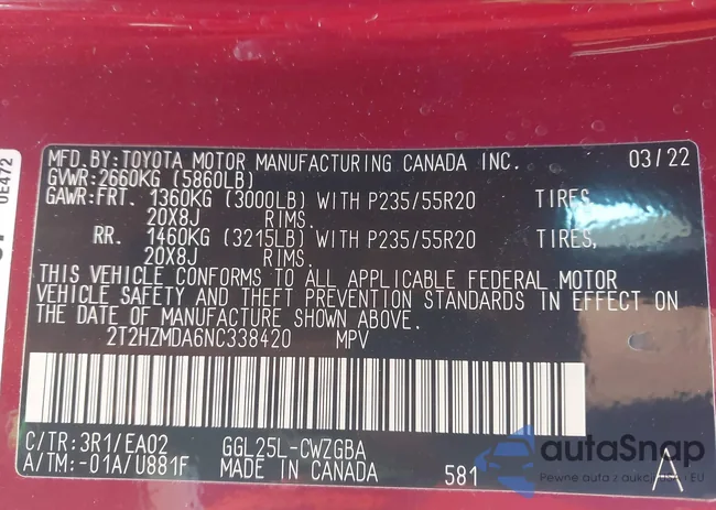 2T2HZMDA6NC338420: 44453551