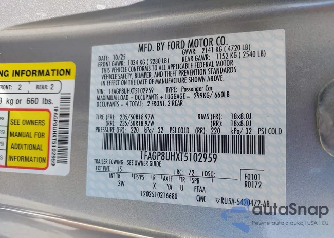 1FAGP8UHXT5102959: 44453599