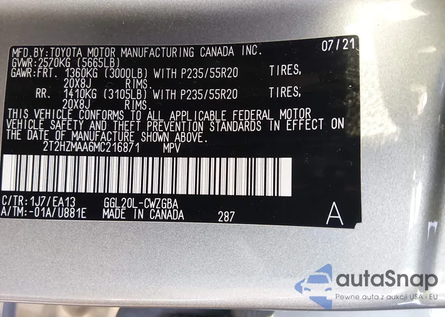 2T2HZMAA6MC216871: 44453678