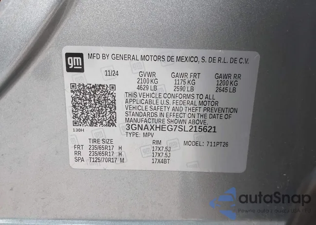 3GNAXHEG7SL215621: 44454759