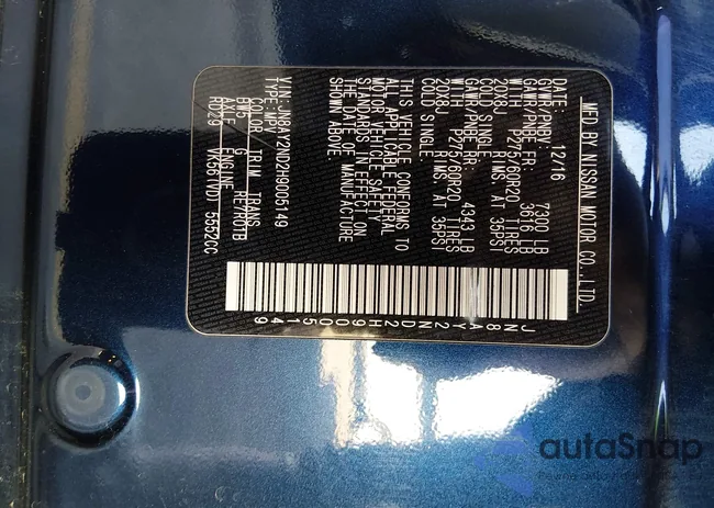 JN8AY2ND2H9005149: 44455023