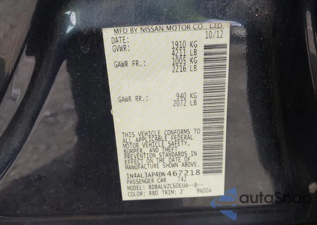 1N4AL3AP4DN467218: 44455028