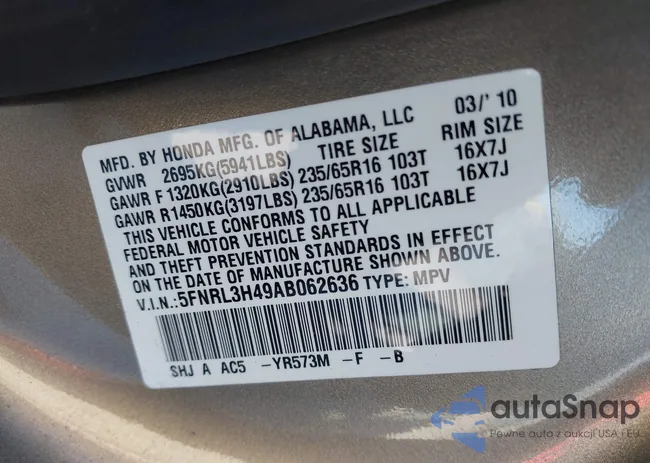 5FNRL3H49AB062636: 44455194