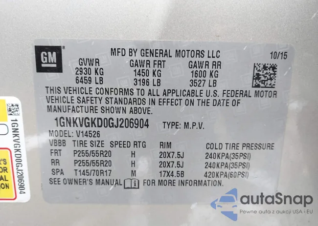 1GNKVGKD0GJ206904: 44455311