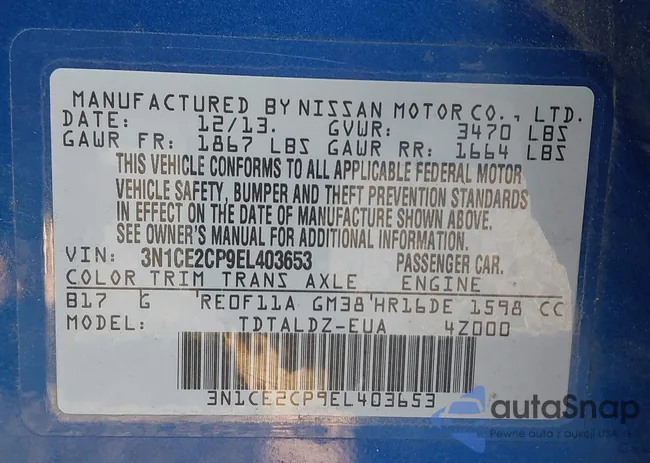 3N1CE2CP9EL403653: 44454373