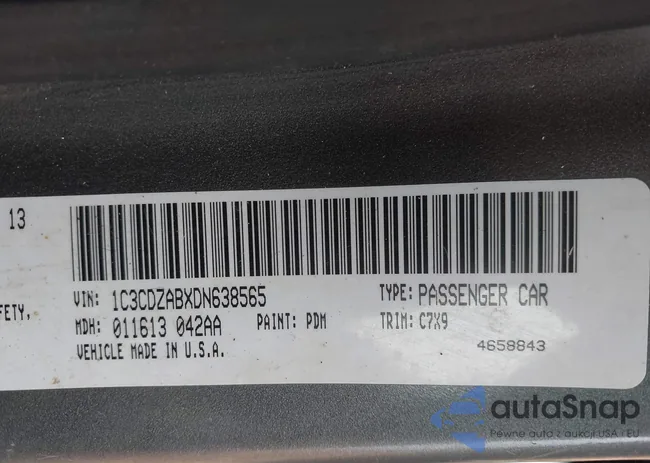 1C3CDZABXDN638565: 44454436