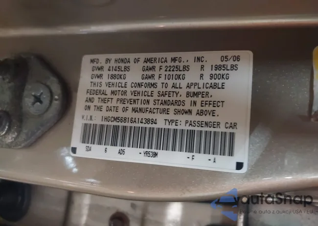 1HGCM56816A143894: 44454615