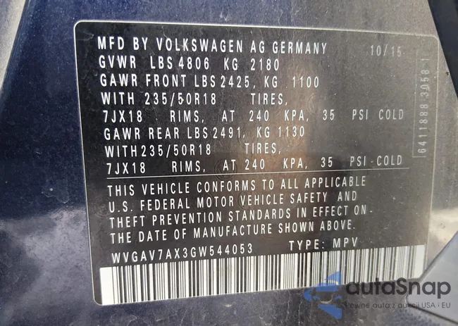 WVGAV7AX3GW544053: 44454667