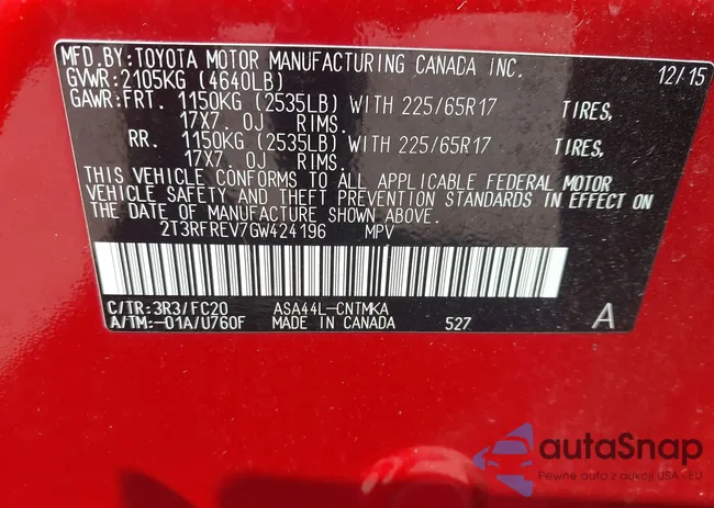 2T3RFREV7GW424196: 44455740