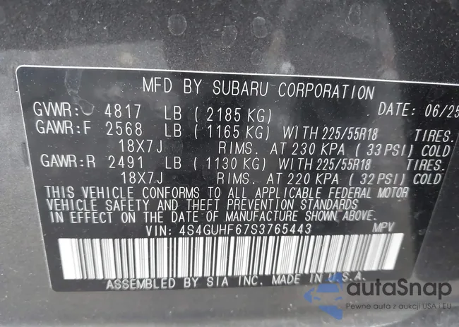 4S4GUHF67S3765443: 44455765