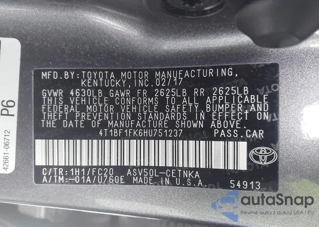 4T1BF1FK6HU751237: 44455970