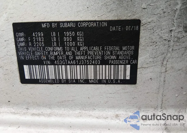 4S3GTAA61J3752403: 44455999