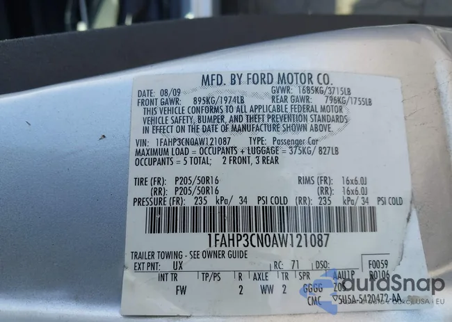 1FAHP3CN0AW121087: 44456037