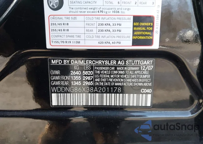 WDDNG86X38A201178: 44455475