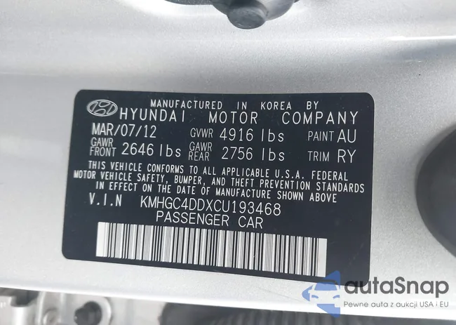 KMHGC4DDXCU193468: 44455522