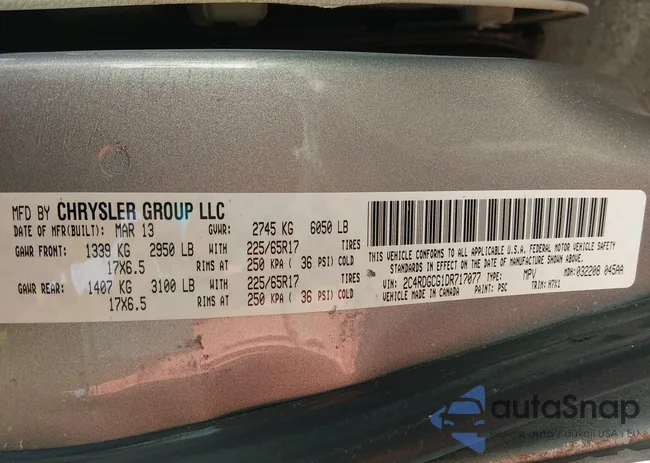 2C4RDGCG1DR717077: 44455692