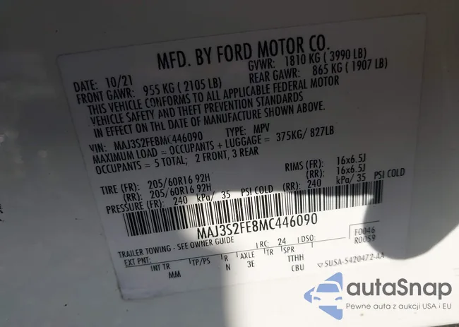 MAJ3S2FE8MC446090: 44456747