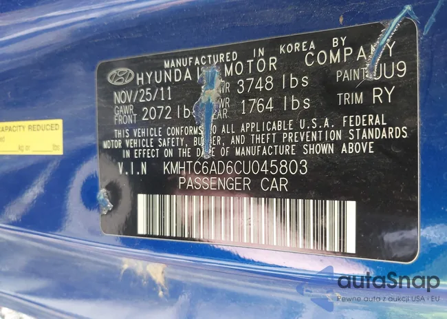 KMHTC6AD6CU045803: 44456860