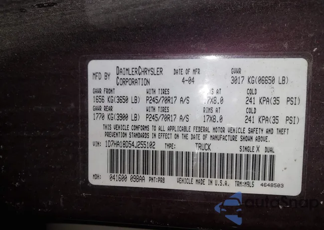 1D7HA18D54J255102: 44456899