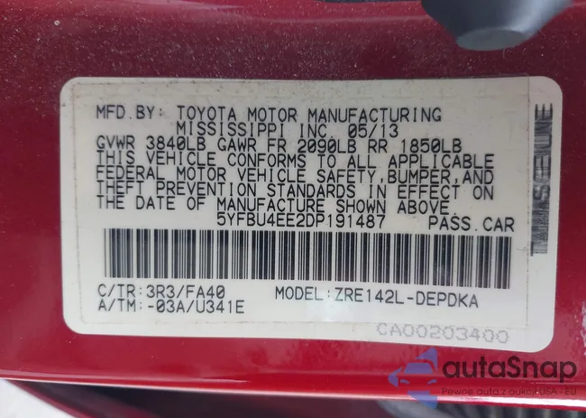 5YFBU4EE2DP191487: 44457012