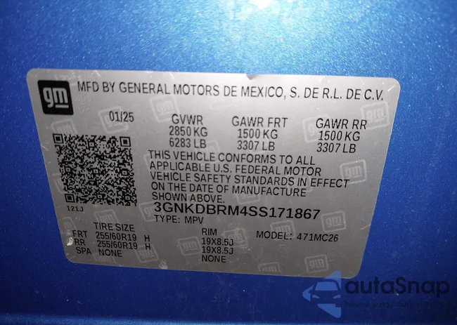 3GNKDBRM4SS171867: 44457029