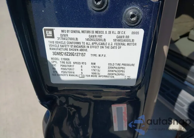 3GNEC16Z26G127157: 44457079