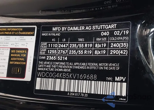 WDC0G4KB5KV169688: 44457200