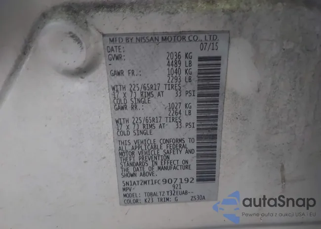 5N1AT2MT3F6907192: 44457321