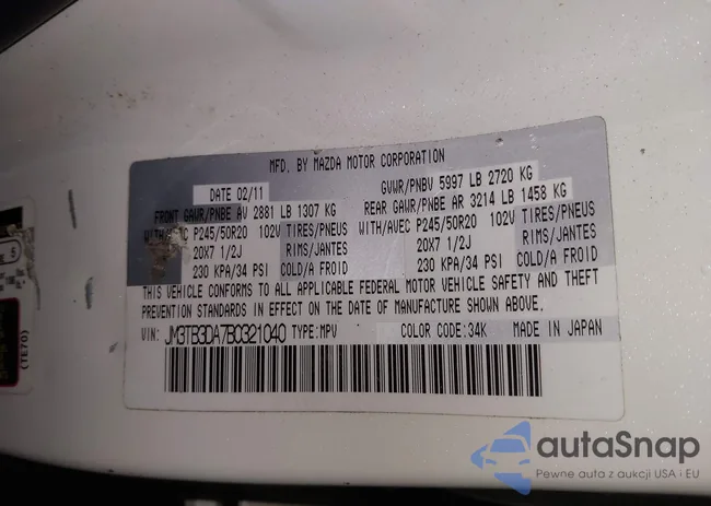 JM3TB3DA7B0321040: 44456341