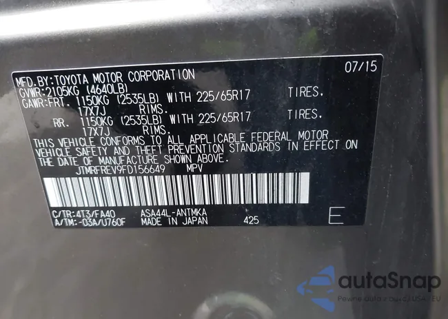 JTMRFREV9FD156649: 44456415