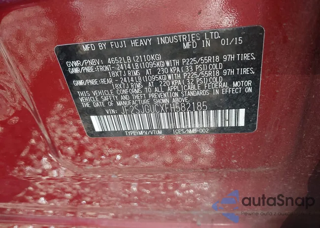 JF2SJGUCXFH582185: 44456461