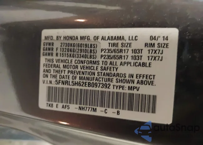 5FNRL5H62EB097392: 44456473