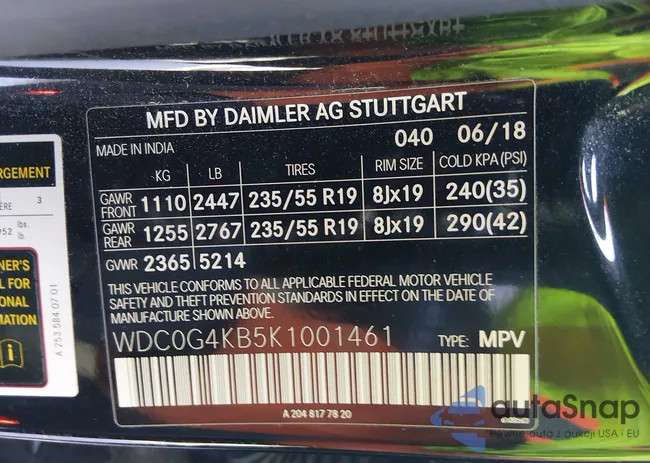 WDC0G4KB5K1001461: 44456525