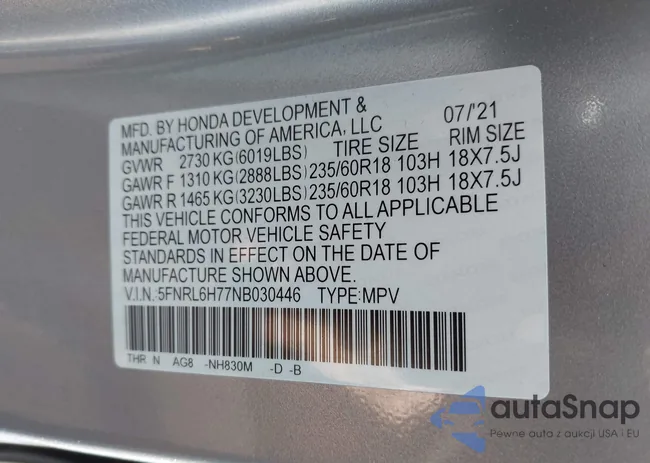 5FNRL6H77NB030446: 44458055