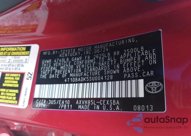 4T1DBADK5SU004128: 44458064