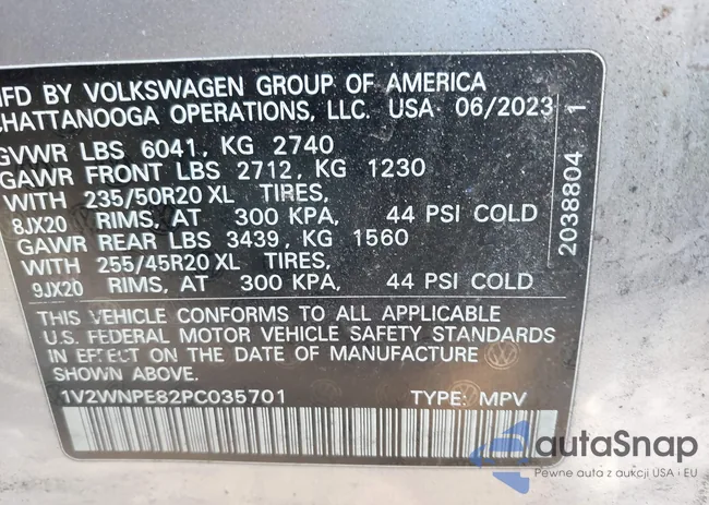 1V2WNPE82PC035701: 44458072