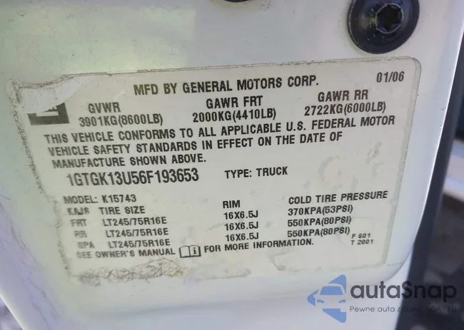 1GTGK13U56F193653: 44458091