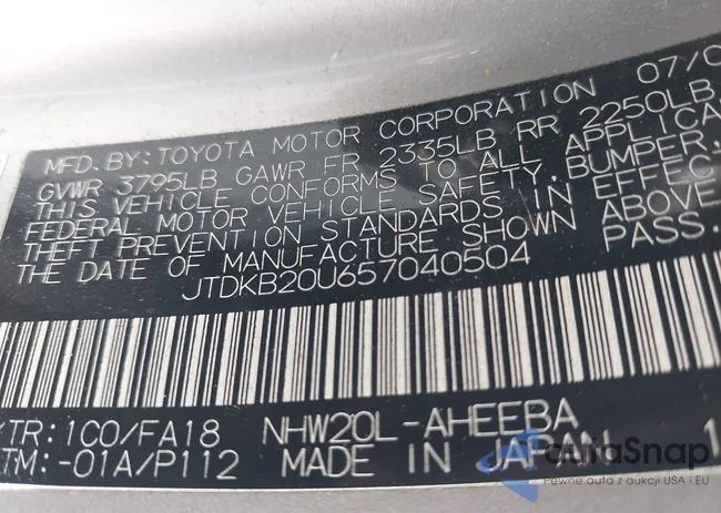 JTDKB20U657040504: 44458105