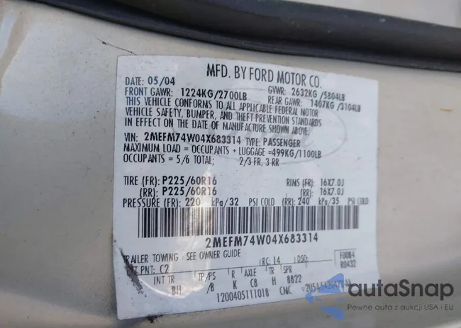 2MEFM74W04X683314: 44458191