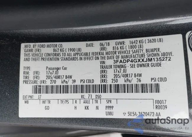 3FADP4GXXJM135272: 44458241