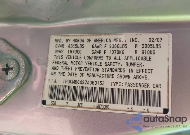 1HGCM66497A060153: 44458311