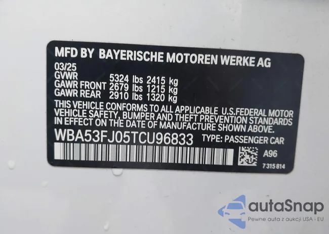 WBA53FJ05TCU96833: 44457530